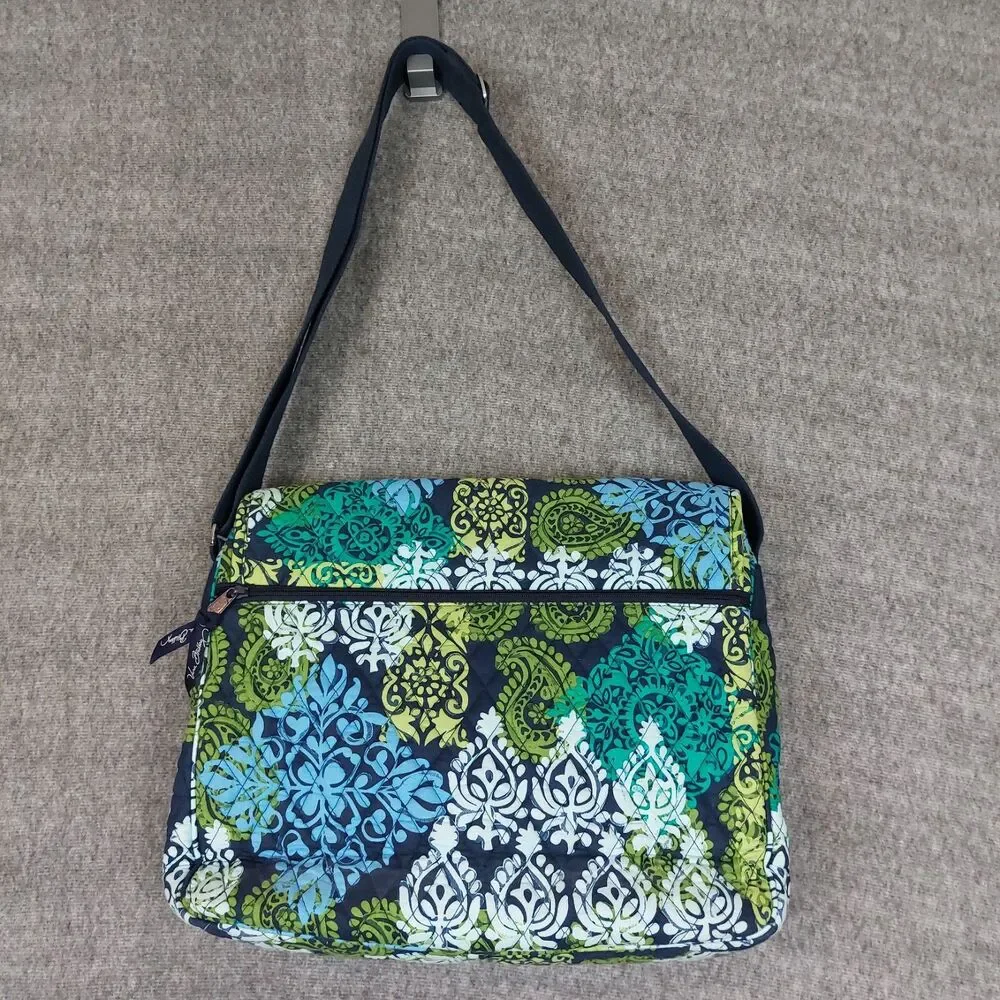 Vera Bradley Essential Messenger Bag Caribbean Seas Retired Pattern
